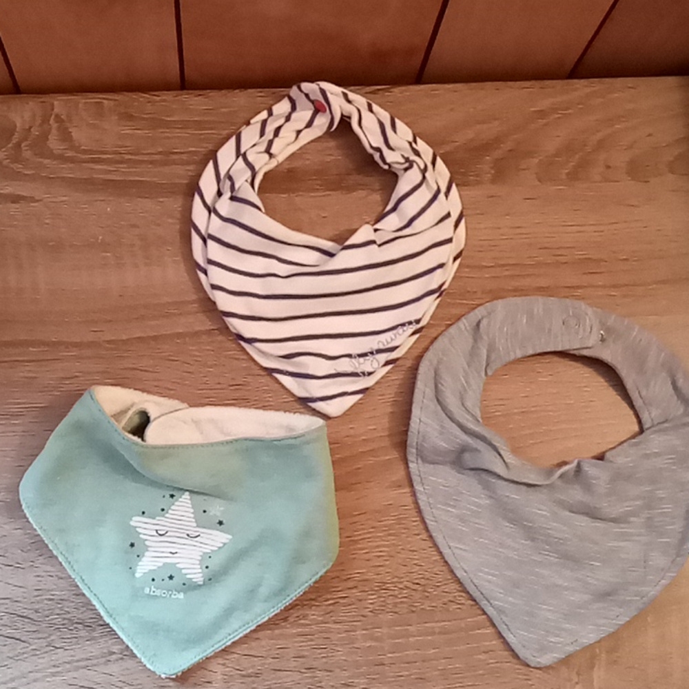 3 for $10/3 Baby boy handkerchief bibs